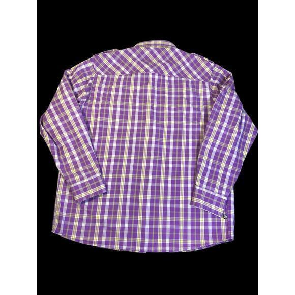 CAVI Product of Great Taste Long Sleeve Button Up Purple‎ Plaid Shirt Size XL - Picture 7 of 16